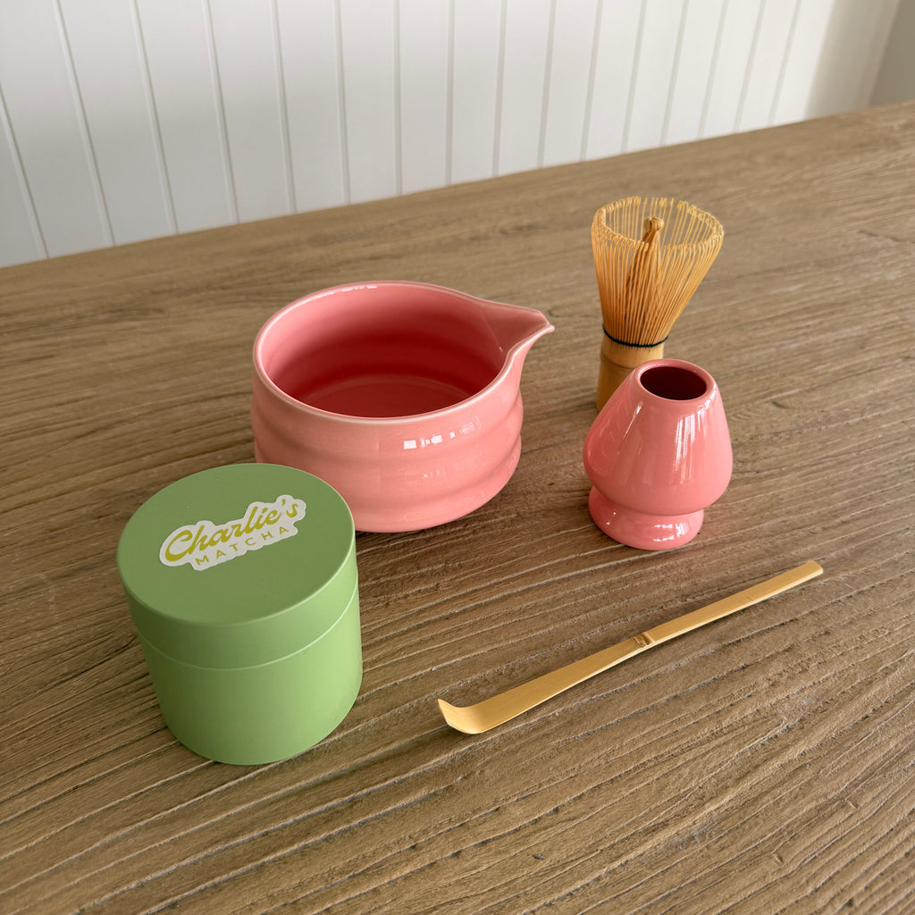 Pink Matcha Latte Set
